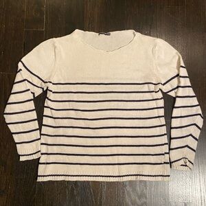Brandy Melville Cream and Navy Striped Sweater